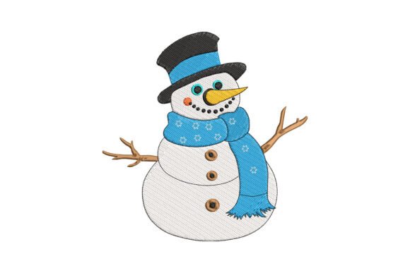 Cute Snowman Embroidery Design