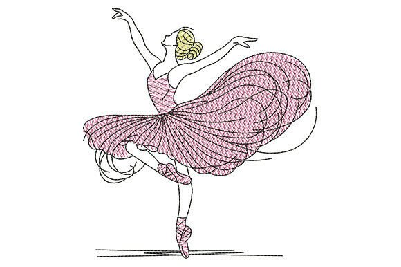 Elegant Ballerina Embroidery Design