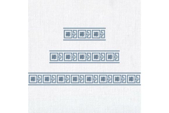 Greek Meander Floral Square Border