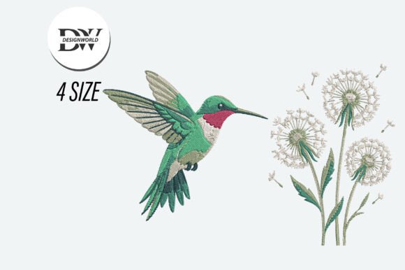 Hummingbird Embroidery Design