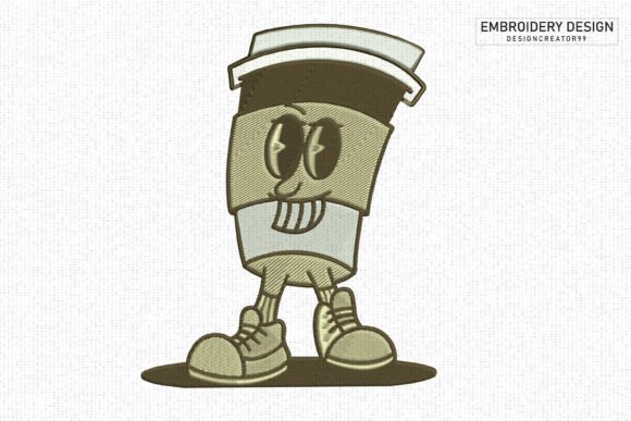 Retro Coffee Cup Character