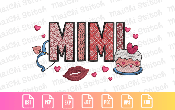 Valentine Mimi Embroidery Design