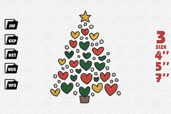 Whimsical Christmas Tree of Hearts